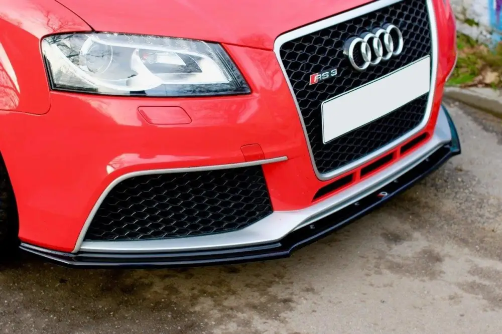 Maxton Design spoiler pod přední nárazník ver.1 pro Audi RS3 8P, černý lesklý plast ABS Novinka