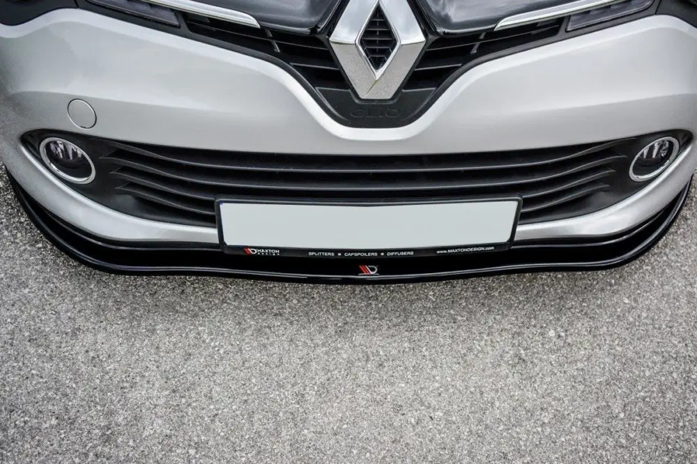 Maxton Design spoiler pod přední nárazník ver.1 pro Renault Clio Mk4, černý lesklý plast ABS Hit Sezóny