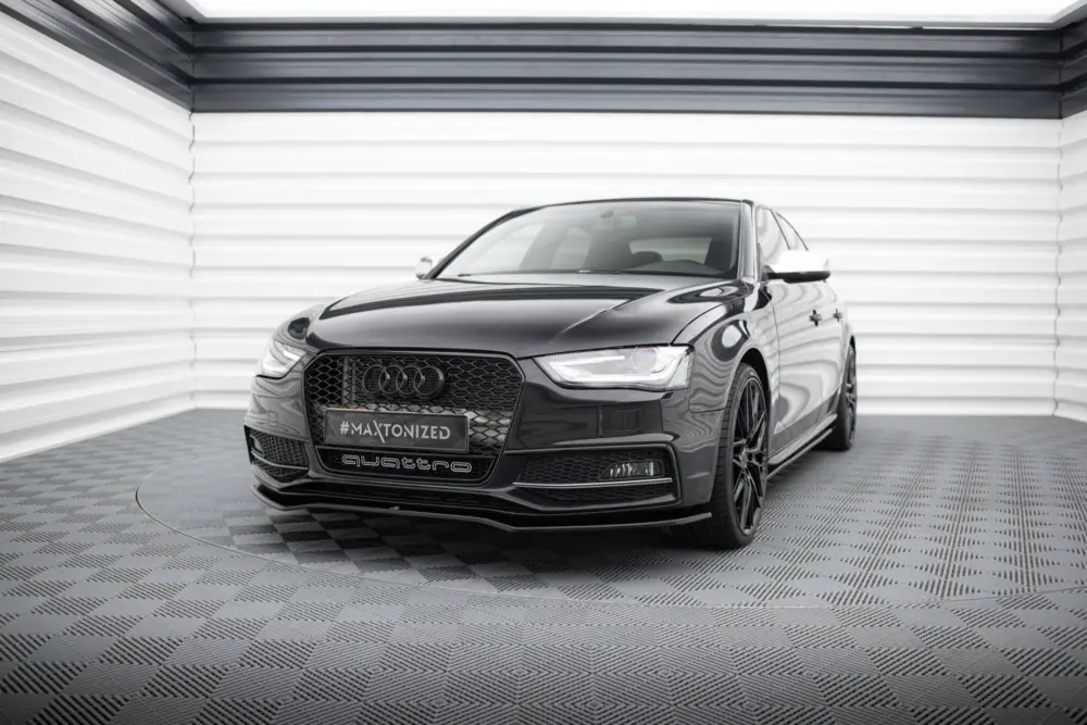 Top Prodej Maxton Design spoiler pod přední nárazník ver.2 pro Audi S4 B8 Facelift, černý lesklý plast ABS