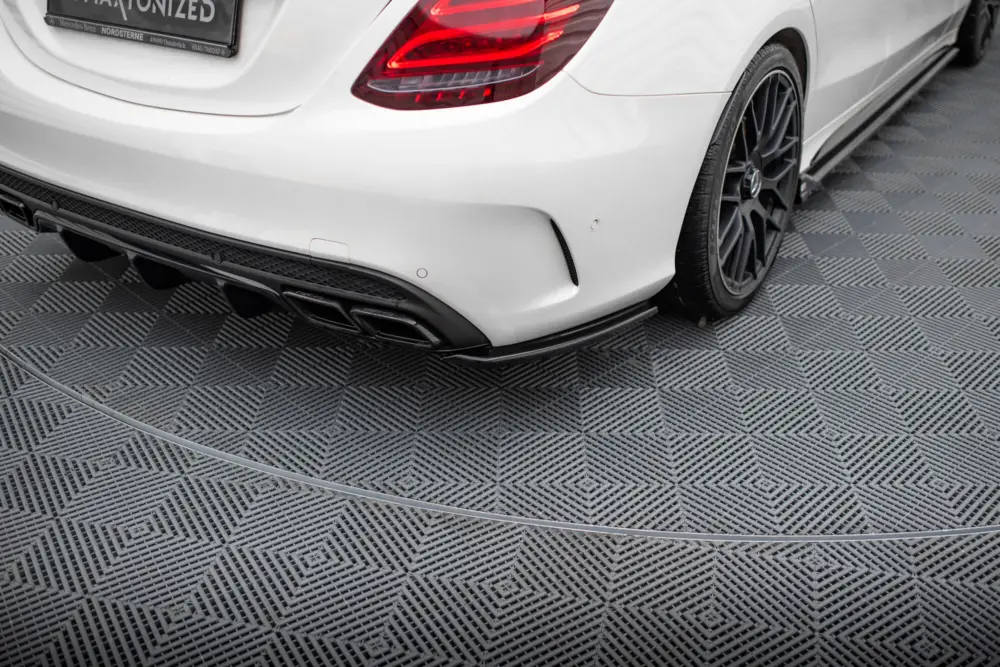 Hit Sezóny Maxton Design boční difuzory pod zadní nárazník pro Mercedes třída C W205/C63 AMG, černý lesklý plast ABS, Combi