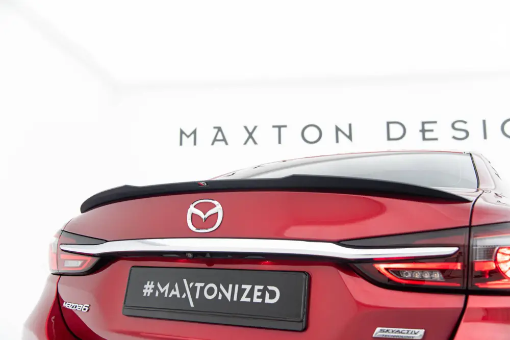 Maxton Design prodloužení spoileru pro Mazda 6 Mk3 FL, černý lesklý plast ABS, Sedan Vrácení Zdarma
