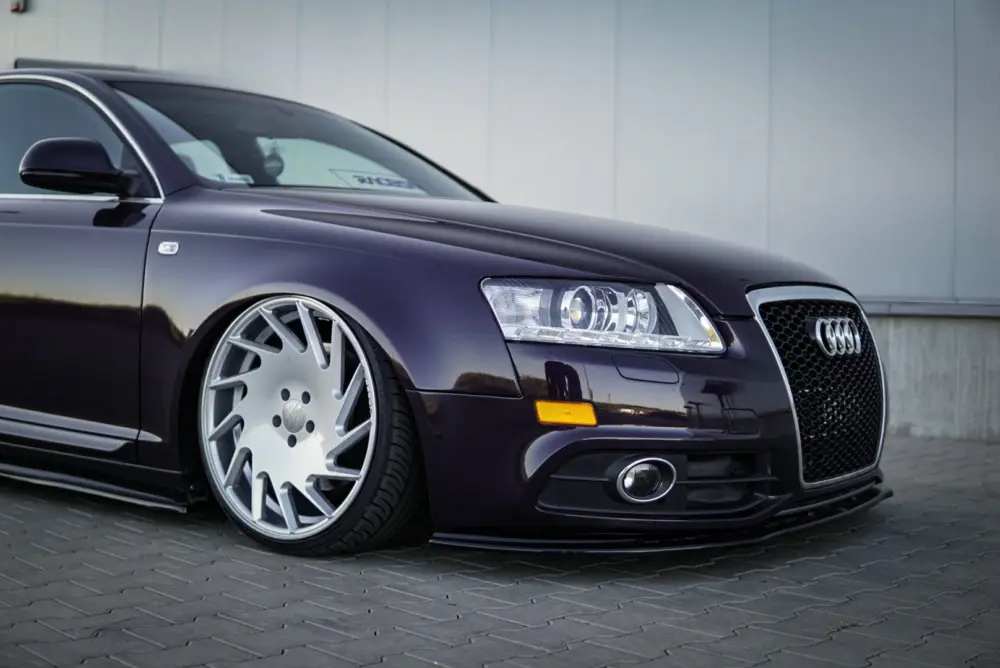 Must-Have Maxton Design spoiler pod přední nárazník pro Audi A6 C6 FL, černý lesklý plast ABS