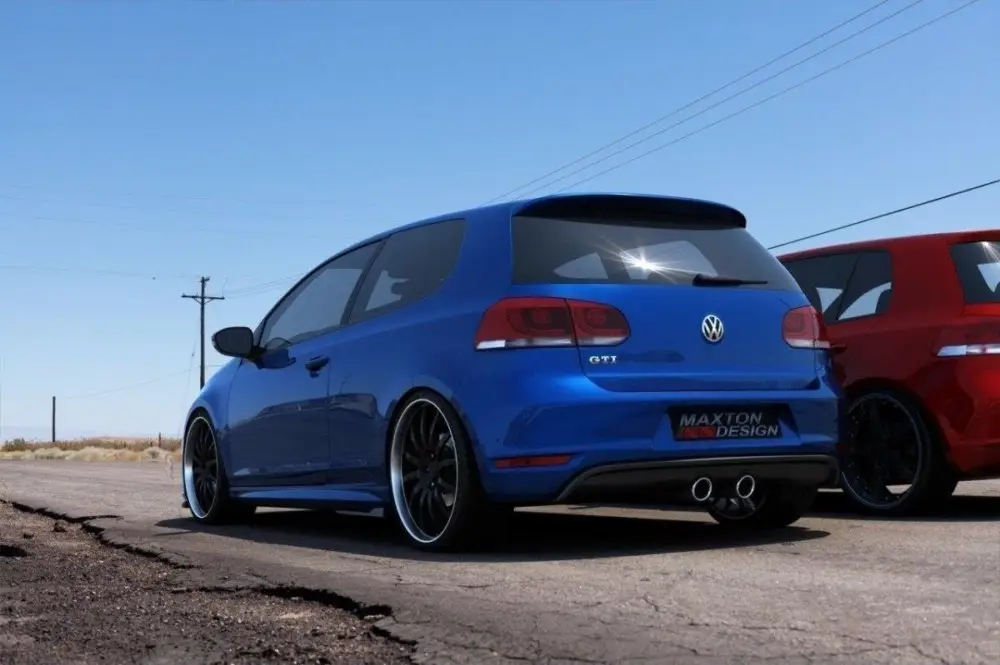 Maxton Design vložka zadního nárazníku pro Volkswagen Golf GTI Mk6, černý lesklý plast ABS, Golf V R32 look Originální