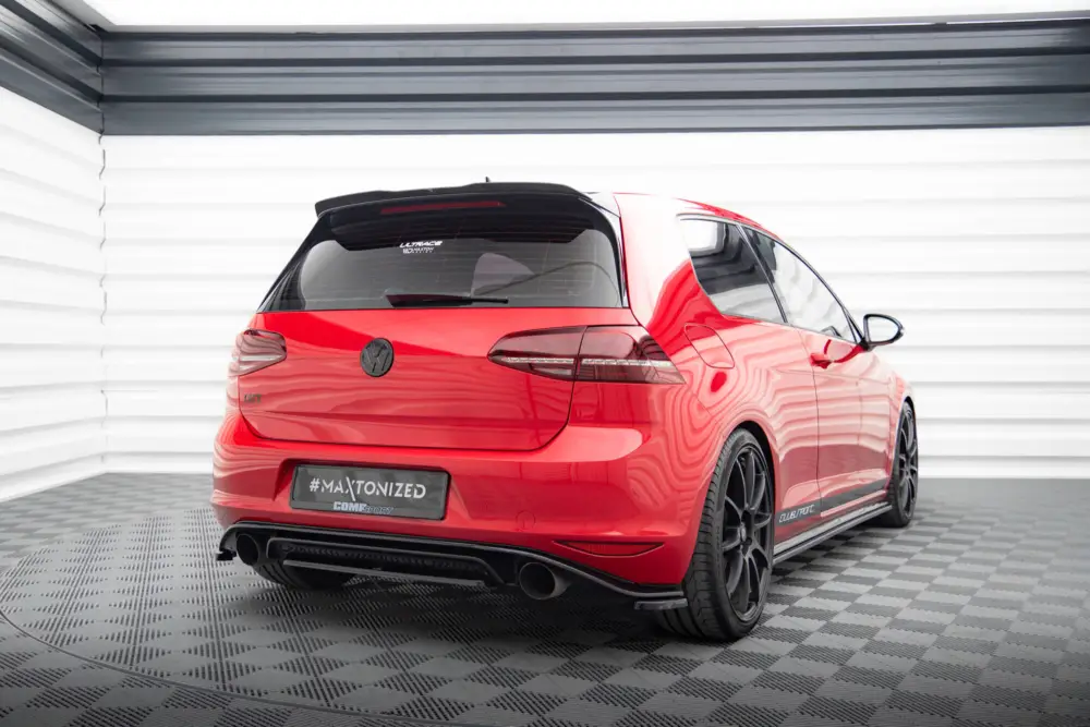 Maxton Design středový spoiler zadního nárazníku pro Volkswagen Golf GTI Mk7, červený lesklý plast ABS Tovární Cena