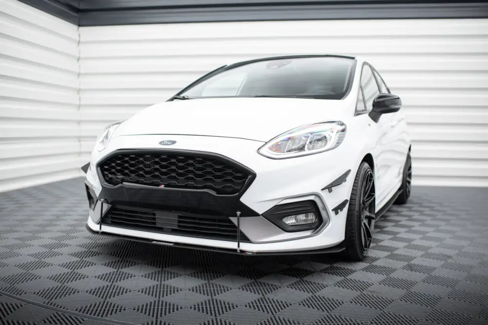 Maxton Design "Racing" spoiler pod přední nárazník ver.2 pro Ford Fiesta, Fiesta ST Mk8, černý lesklý plast ABS Cenová Bomba