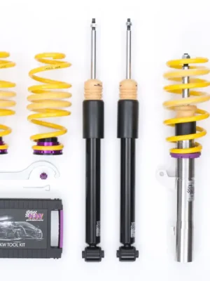 Akční Nabídka Výškově stavitelný podvozek KW V2 Comfort s nastavitelnou tuhostí pro Mini One max zatížení PN do 1150 kg vozy s elektronickými tlumiči, včetně sady pro deaktivaci el. tlumičů