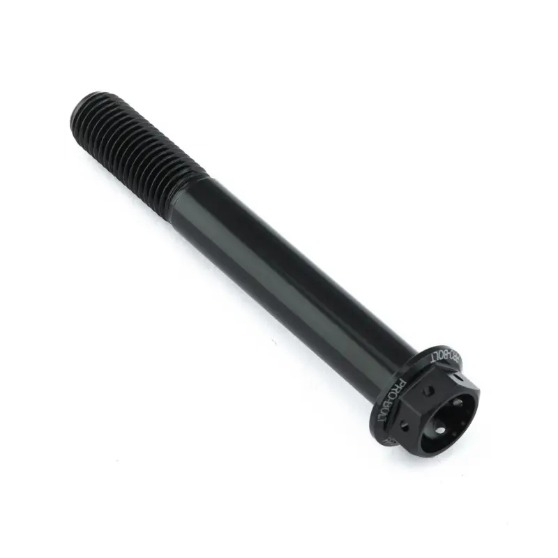 Akce Pro-Bolt hliníkový šroub s šestihrannou hlavou 15 mm, závitem M10 x 1,25 mm a délkou závitu 75 mm, barva: černá