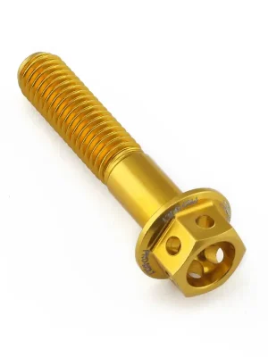 Autentický Pro-Bolt hliníkový šroub s šestihrannou hlavou 10 mm, závitem M5 x 0,80 mm a délkou závitu 25 mm, barva: zlatá