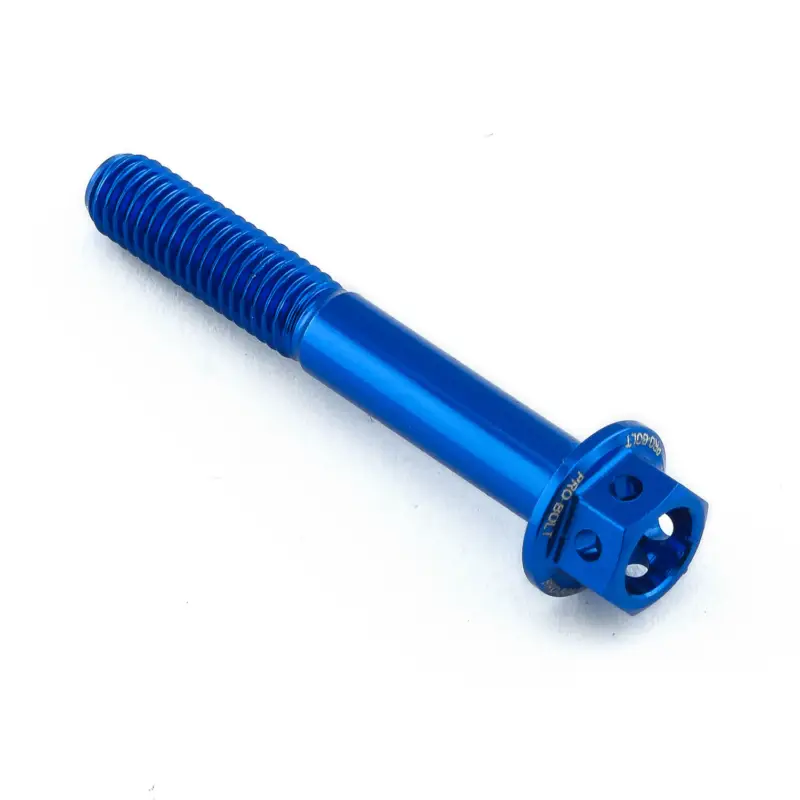 Pro-Bolt hliníkový šroub s šestihrannou hlavou 10 mm, závitem M5 x 0,80 mm a délkou závitu 35 mm, barva: modrá Finální Výprodej