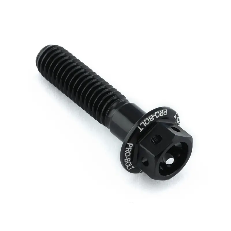 Pro-Bolt hliníkový šroub s šestihrannou hlavou 12 mm, závitem M6 x 1,00 mm a délkou závitu 25 mm, barva: černá Akční Cena