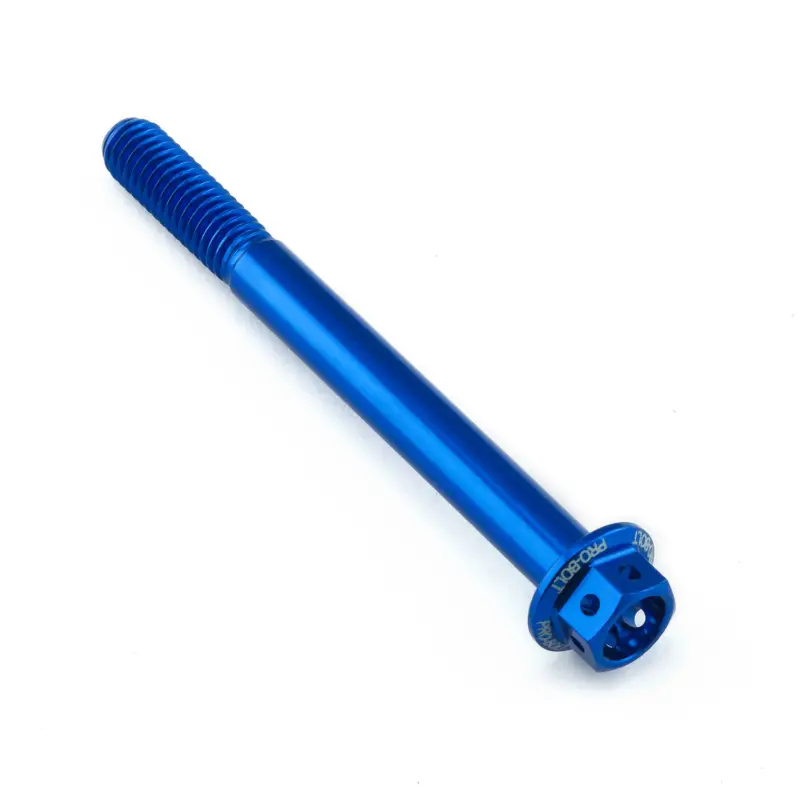 Pro-Bolt hliníkový šroub s šestihrannou hlavou 12 mm, závitem M6 x 1,00 mm a délkou závitu 60 mm, barva: modrá Akce