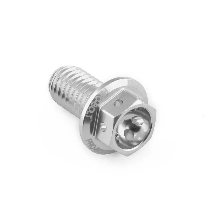 Levný Pro-Bolt hliníkový šroub s šestihrannou hlavou 8 mm, závitem M8 x 1,25 mm a délkou závitu 15 mm, barva: stříbrná