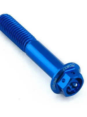 Nízká Cena Pro-Bolt hliníkový šroub s šestihrannou hlavou 13 mm, závitem M8 x 1,25 mm a délkou závitu 45 mm, barva: modrá