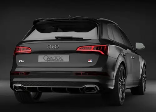 CARACTERE spoiler pod originální zadní nárazník s integrovanými koncovkami pro Audi Q5 (80A), pro vozy s tažným zařízením Tovární Cena