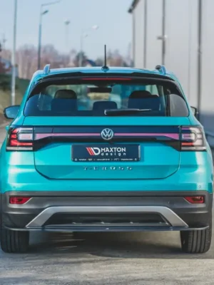 Aktuální Maxton Design středový spoiler zadního nárazníku pro Volkswagen T-Cross, černý lesklý plast ABS