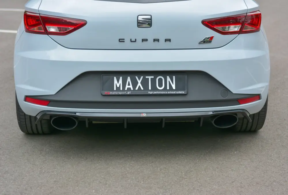 Dokud Zásoby Vydrží Maxton Design vložka zadního nárazníku pro Seat Leon Cupra Mk3, černý lesklý plast ABS