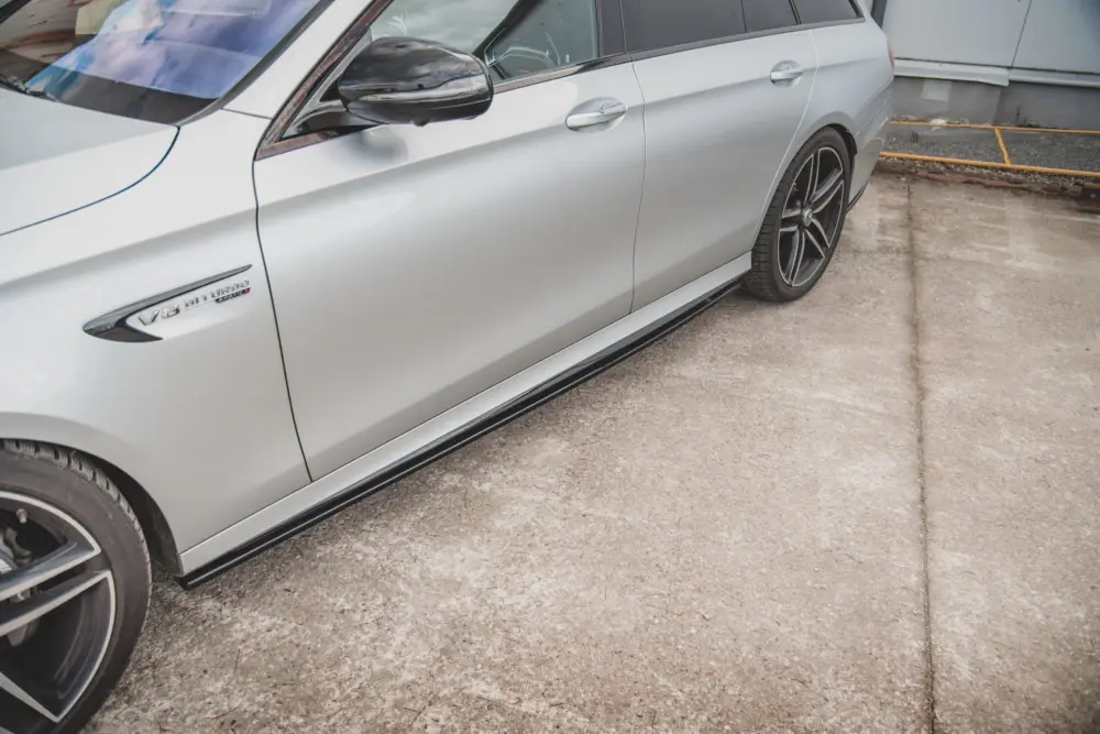 Značkový Maxton Design difuzory pod boční prahy pro Mercedes třída E W213/E63 AMG/Estate, černý lesklý plast ABS