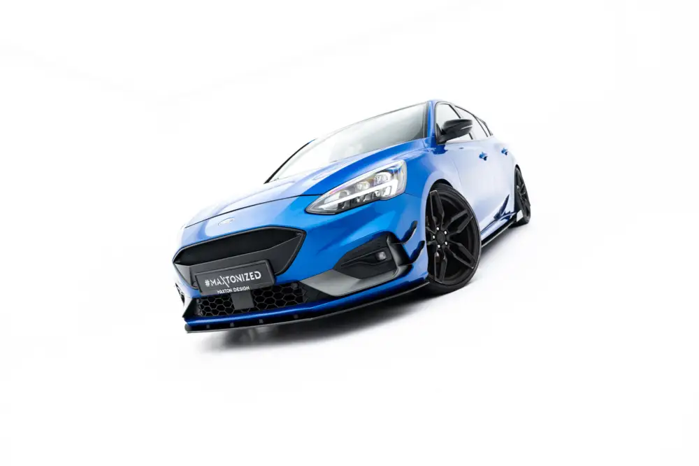 Koupit Online Maxton Design "Racing durability" spoiler pod přední nárazník pro Ford Focus, Focus ST Mk4, plast ABS bez povrchové úpravy, s červenou linkou