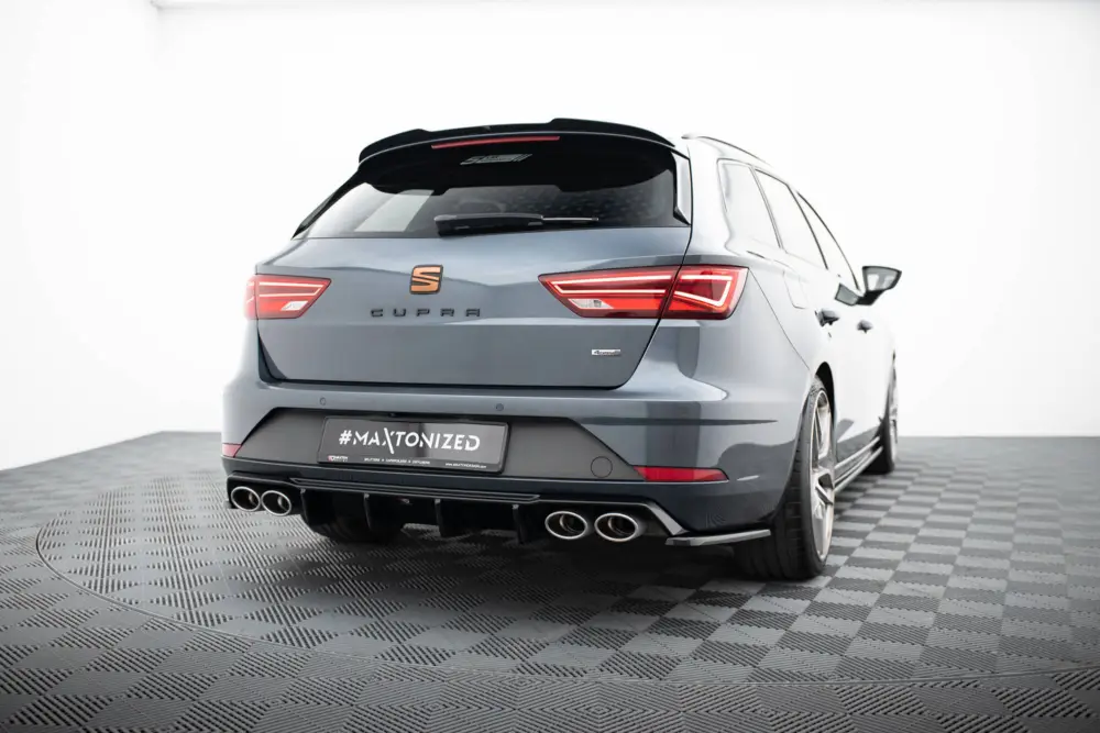Maxton Design vložka zadního nárazníku ver.3 pro Seat Leon Cupra Mk3 Facelift, černý lesklý plast ABS Bezpečná Platba