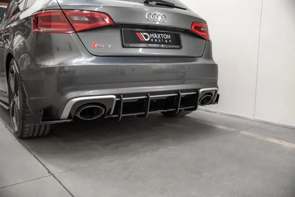 Maxton Design "Racing durability" zadní difuzor ver.1 pro Audi RS3 8V, plast ABS bez povrchové úpravy, s černou a červenou linkou Cenová Bomba