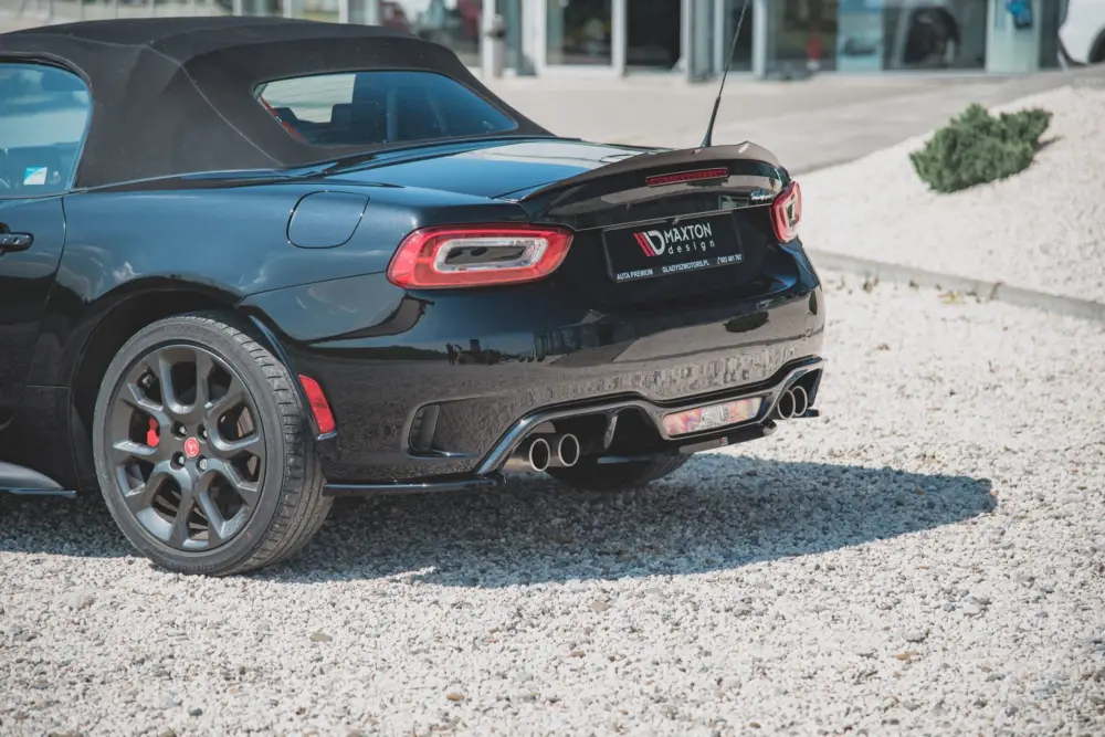 Poslední Šance Maxton Design boční difuzory pod zadní nárazník pro Fiat 124 Spider Abarth, černý lesklý plast ABS