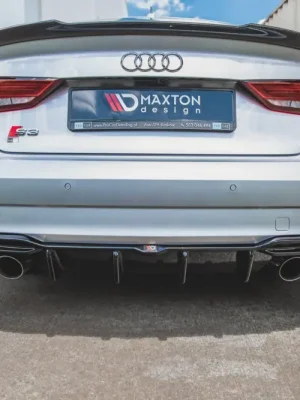 Výhodná Nabídka Maxton Design vložka zadního nárazníku pro Audi S3 8V FL, černý lesklý plast ABS, Sedan