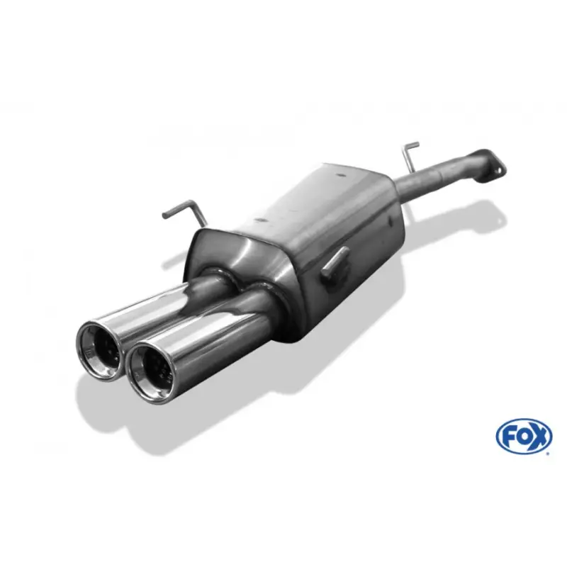 Aktuální Fox Sportauspuff koncový tlumič výfuku s koncovkou 2x80 Typ 13 pro Opel Astra G s motorem 1.4, 1.6, 1.7 TD, 1.7 TDI, 1.8, 2.0, 2.0 DI, 2.0 TD, 2.2, 2.2 DTi, Kombi