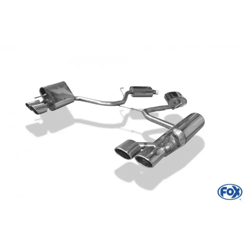 Fox Sportauspuff koncový tlumič výfuku s koncovkou 2x115x85 Typ 32 na obou stranách pro Mercedes SL 230 s motorem 3.7, 5.0 Víkendová Akce