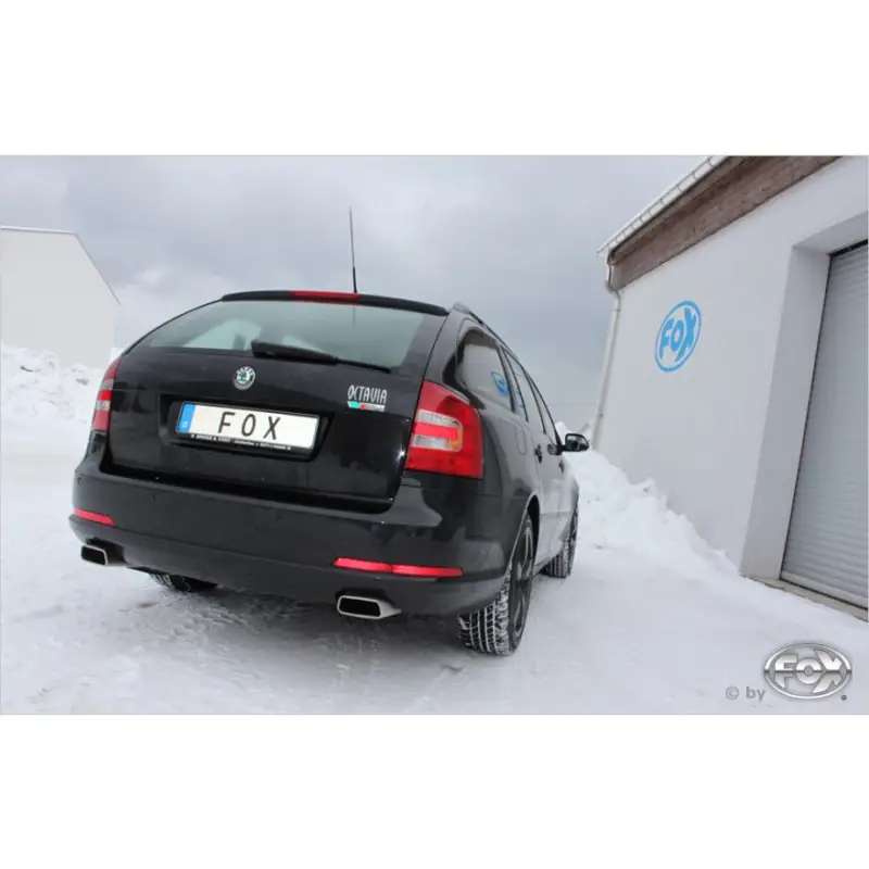 Fox Sportauspuff koncový tlumič výfuku s koncovkou 145x65 Typ 59 na obou stranách pro Škoda Octavia 1Z s motorem 2.0 RS, 2.0 TDI Časově Omezené