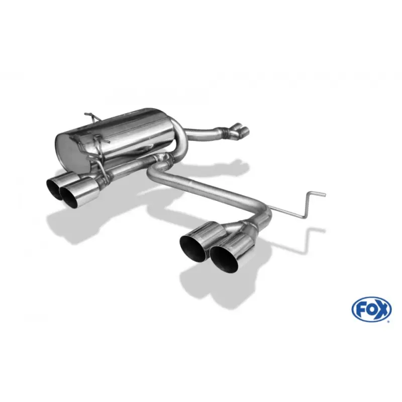 Fox Sportauspuff koncový tlumič výfuku s koncovkami ke středu (M3 look) s koncovkou 4x90mm Typ 14 uprostřed pro BMW řada 3 E46 s motorem 2.0, 2.2, 2.5, 2.8, 3.0 Omezená Nabídka