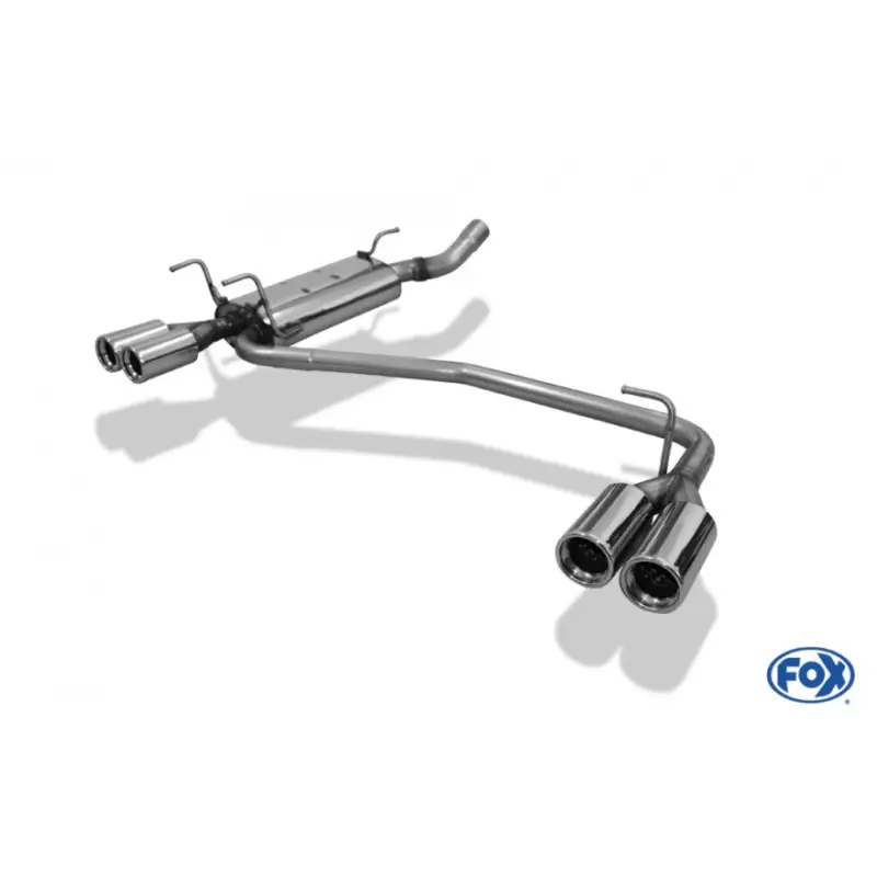 Koupit Online Fox Sportauspuff koncový tlumič výfuku s koncovkou 2x80 Typ 13 na obou stranách pro Opel Astra F s motorem 1.4, 1.5 D, 1.6, 1.6 D, 1.8, 2.0, typ F Combi s 3bod. uch. tl.