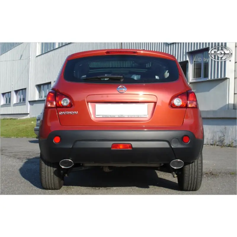 Značkový Fox Sportauspuff koncový tlumič výfuku s koncovkou 115x85 Typ 44 na obou stranách pro Nissan Qashqai s motorem 2.0 dCi
