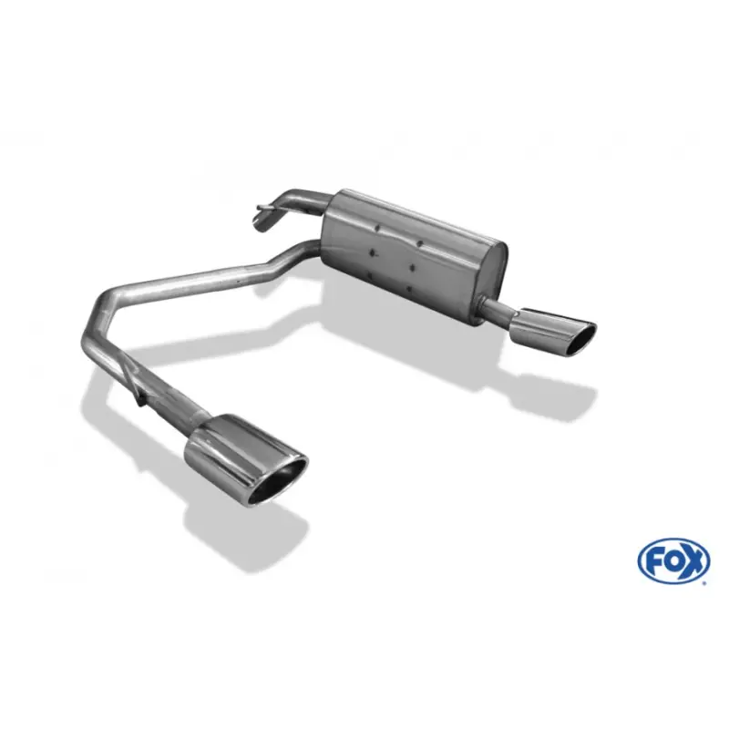 Fox Sportauspuff koncový tlumič výfuku s koncovkou 115x85 Typ 32 na obou stranách pro Peugeot 207 2007- s motorem 1.0, 1.2, 1.4, 1.4 HDi, 1.6, 1.6 HDi Novinka