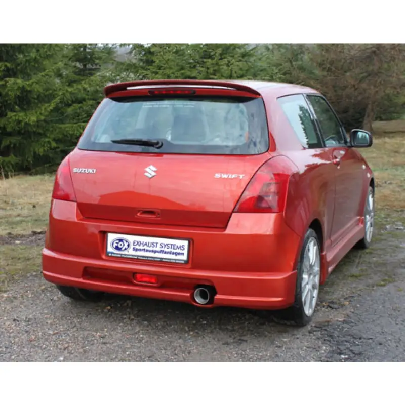 Rychlé Dodání Fox Sportauspuff koncový tlumič výfuku s koncovkou 1x90 Typ 13 pro Suzuki Swift III 2005- s motorem 1.3, 1.5, s nárazníkem Sport