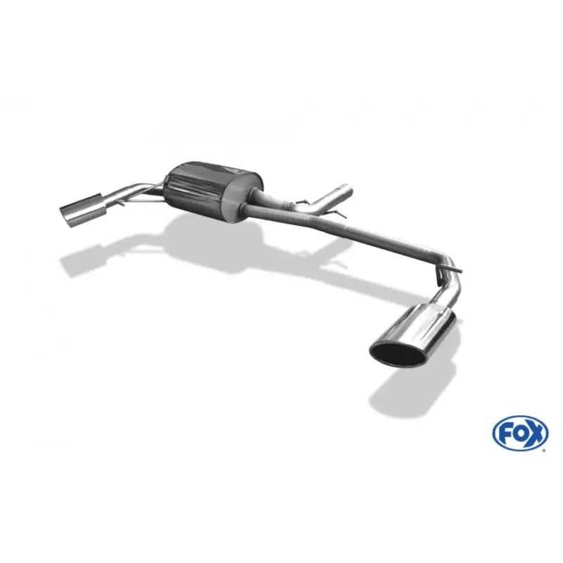 Speciální Cena Fox Sportauspuff koncový tlumič výfuku s koncovkou 115x85 Typ 38 na obou stranách pro Volvo S60 2001- s motorem 2.4 D
