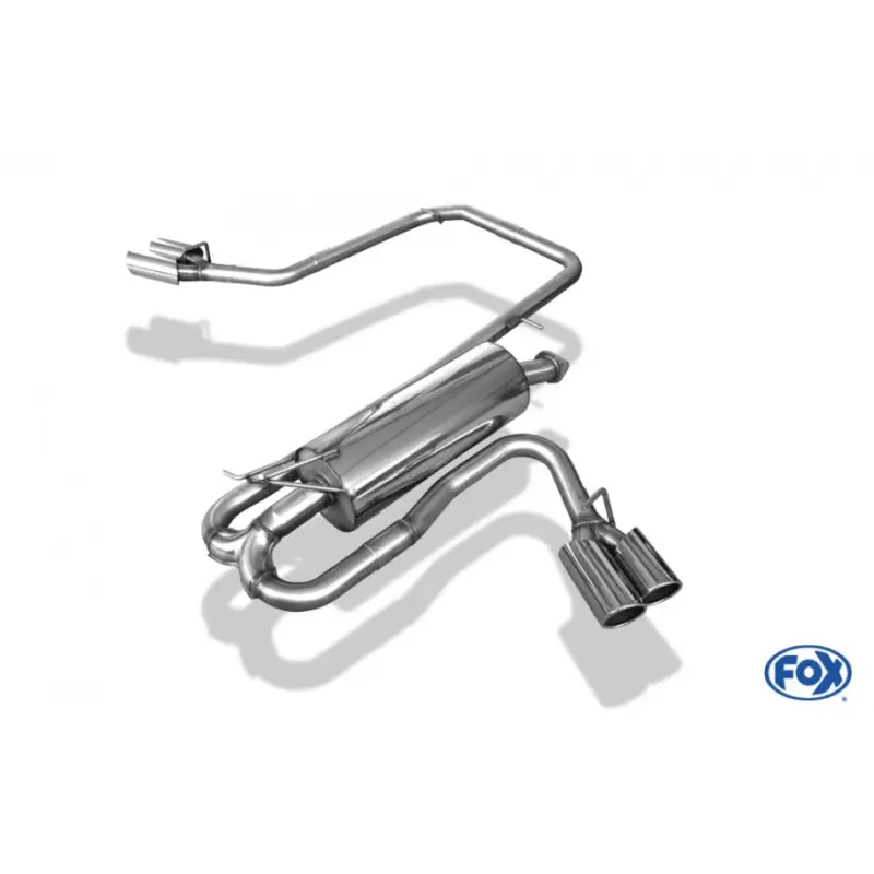Novinka Fox Sportauspuff koncový tlumič výfuku s výstupem do strany s koncovkou 2x90 Typ 16 na obou stranách pro Ford Ranger 2011 2011-08/2015 s motorem 2.2 D, 3.2 D