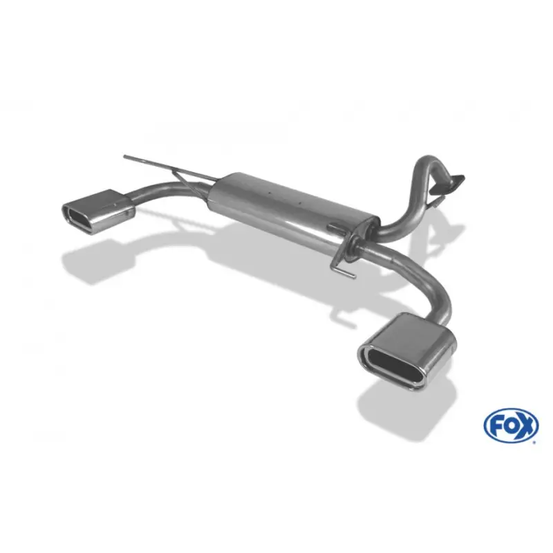 Akční Cena Fox Sportauspuff koncový tlumič výfuku s koncovkou 135x85 Typ 53 na obou stranách pro Kia Ceratos motorem 1.5 D, 1.6, 1.6 D, 2.0, 2.0 D