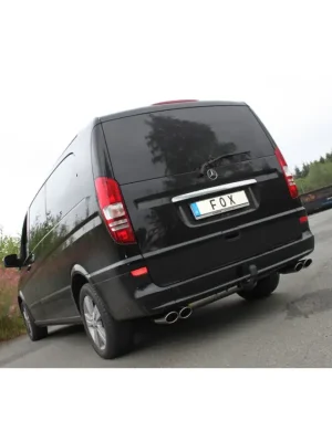 Časově Omezené Fox Sportauspuff koncový tlumič výfuku s koncovkou 2x115x85 Typ 32 na obou stranách pro Mercedes Viano 639 s motorem 2.2 CDI, 3.0 CDI, 3.2, 3.7
