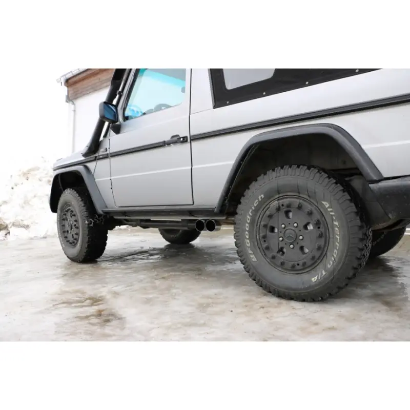 Originální Fox Sportauspuff koncový tlumič výfuku s koncovkou 2x80 Typ 14 pro Mercedes třída G 463 -2000 s motorem 3.0, 3.0 TD, 3.2