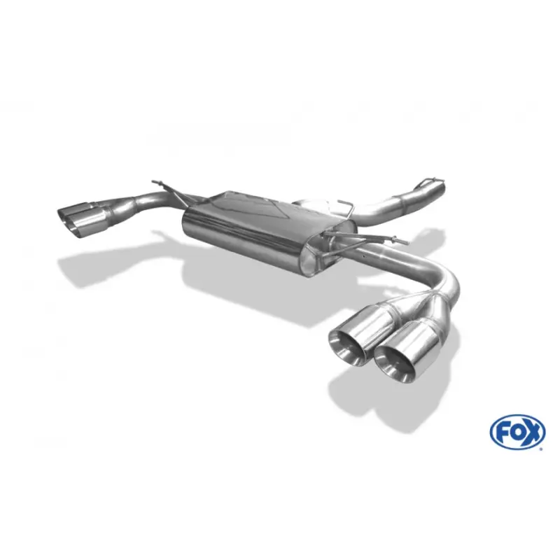 Značkový Fox Sportauspuff koncový tlumič výfuku s koncovkou 2x90 Typ 25 na obou stranách pro BMW X4 F26 2014- s motorem 3.0, 3.0 d, mimo M-paket