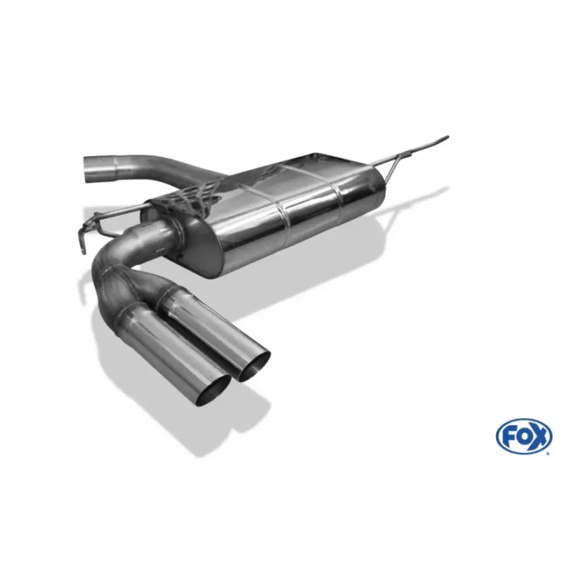 Must-Have Fox Sportauspuff koncový tlumič výfuku s koncovkou 2x63 Typ 14 pro Volkswagen Golf VI s motorem 1.2, 1.4, 1.6 TDI, 2.0 TDI (pouze Euro 3)