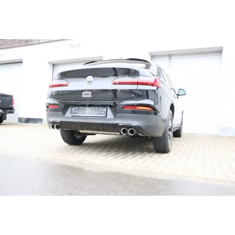 Top Prodej Fox Sportauspuff koncový tlumič výfuku s koncovkou 2x80 Typ 25 na obou stranách pro BMW X4 G02 2018- s motorem 2.0