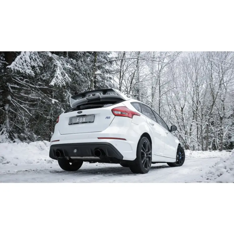 Levný Fox Sportauspuff koncový tlumič výfuku s koncovkou 129x106 Typ 32 černá na obou stranách pro Ford Focus III RS s motorem 2.3