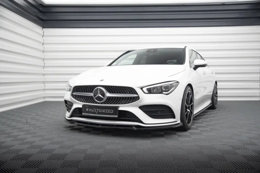 Must-Have Maxton Design spoiler pod přední nárazník ver.2 pro Mercedes CLA C118/AMG-Line, černý lesklý plast ABS