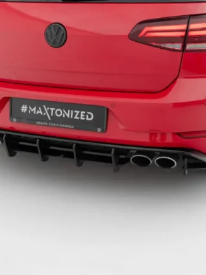 Akční Nabídka Maxton Design "Racing durability" zadní difuzor pro Volkswagen Golf R Mk7 Facelift, plast ABS bez povrchové úpravy, s černou a červenou linkou
