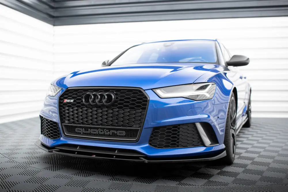Maxton Design spoiler pod přední nárazník ver.4 pro Audi RS6 C7, černý lesklý plast ABS Bezpečná Platba