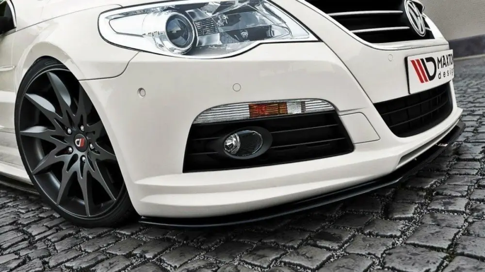 Bezpečná Platba Maxton Design spoiler pod přední nárazník pro Volkswagen CC, černý lesklý plast ABS, R36 R-Line