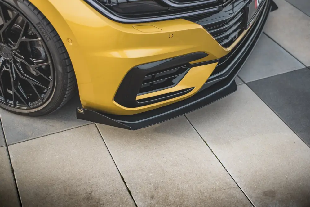 Maxton Design rohové spoilery pod přední nárazník pro Volkswagen Arteon R-Line 2017-2020, černý lesklý plast ABS Novinka