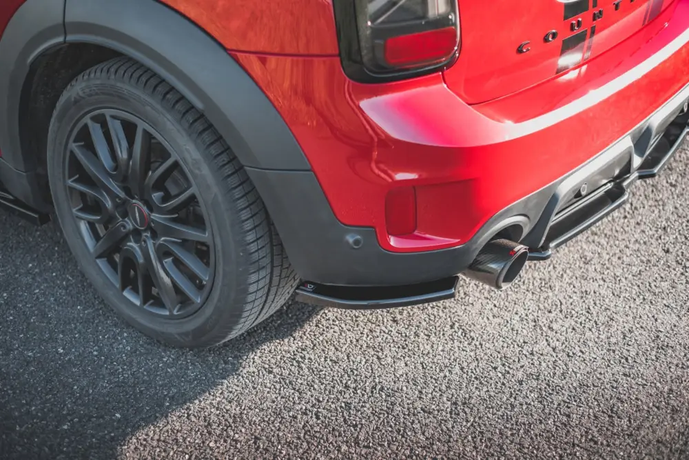 Maxton Design boční difuzory pod zadní nárazník pro Mini Countryman F60, černý lesklý plast ABS Poslední Šance