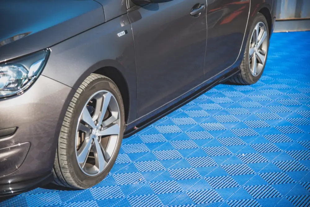 Nejlepší Volba Maxton Design difuzory pod boční prahy pro Peugeot 308 Mk2, černý lesklý plast ABS